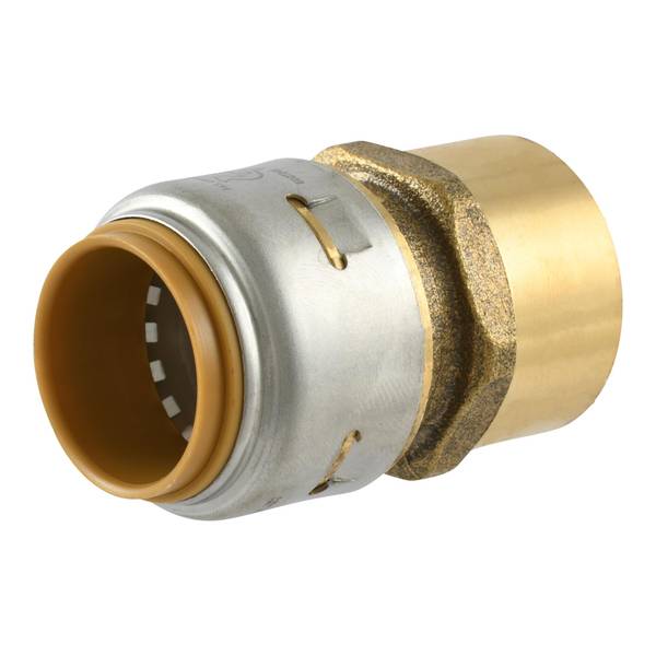 Max Pipe Coupling, 3/4 in PTC x 3/4 in FNPT, Brass, 250 psi Pressure