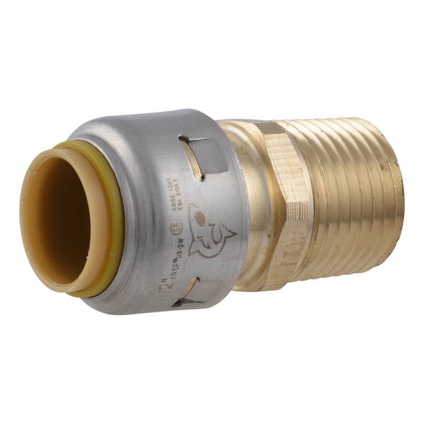 SharkBite Max 1/2" Push-to-Connect x 1/2" MIP Brass Reducing Adapter Fitting