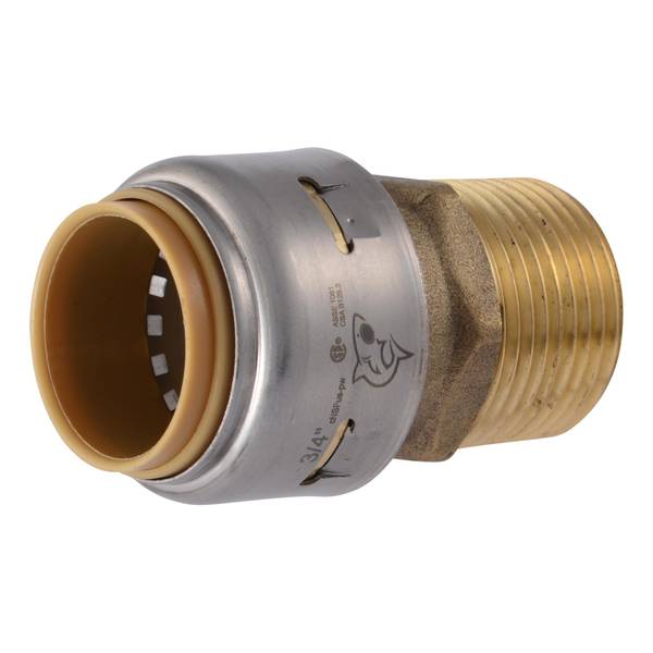 SharkBite Max 3/4" Push-to-Connect x 3/4" MIP Brass Reducing Adapter Fitting