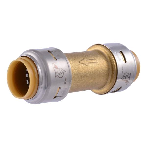 Max Check Valve, 1/2 in, Push-to-Connect, Brass Body, 200 psi