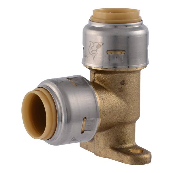 SharkBite Max 1/2" Brass 90-Degree Push-to-Connect Drop Ear Elbow Fitting