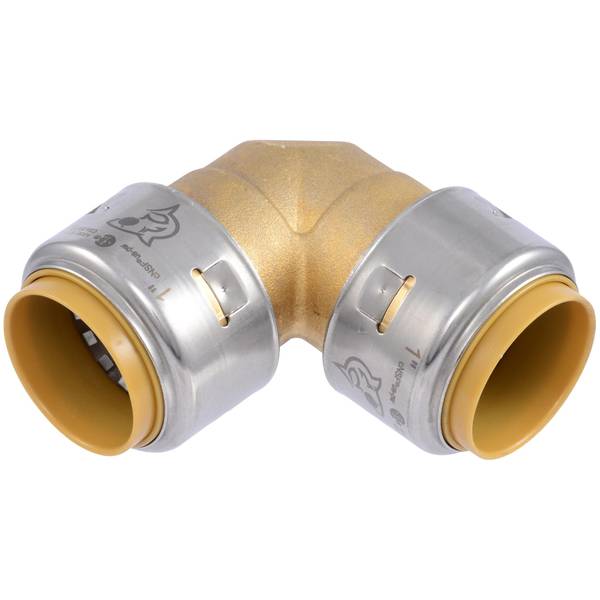 SharkBite Max 1" Brass 90-Degree Push-to-Connect Elbow Fitting