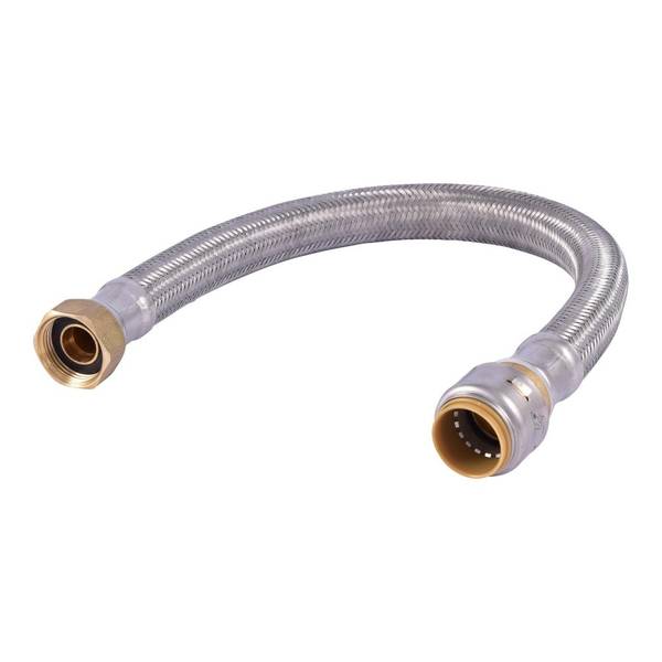 SharkBite 3/4 in. Push Fit X 3/4 in. D FIP 18 in. Stainless Steel Supply Line