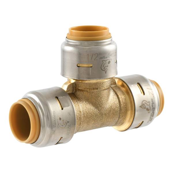 UR362A 0.5 x 0.5 x 0.5 in. Push to Connect Brass Tee Fitting Bag