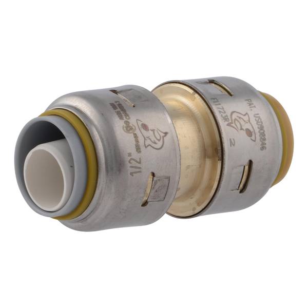 SharkBite Max 1/2" Push-to-Connect Brass Polybutylene Conversion Coupling Fitting