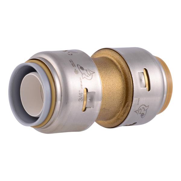 SharkBite Push to Connect 3/4 in. PTC PEX Grade X 3/4 in. D PTC Polybutylene Grade Brass Coupling