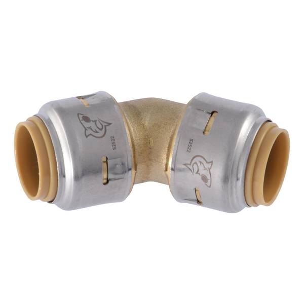 Pipe Elbow, 1/2 in Push-to-Connect, 45 deg Angle, DZR Brass, 200 psi Pressure