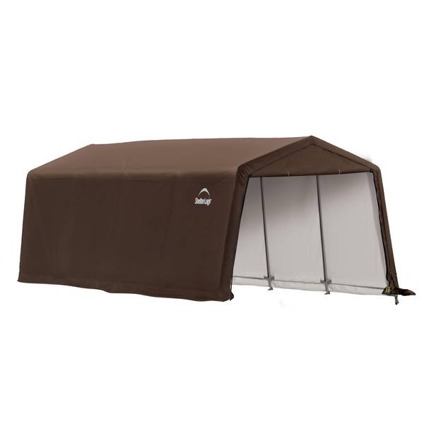 ShelterLogic 20' x 10' x 8' Brown 3-in-1 Run-in Shelter - 60402