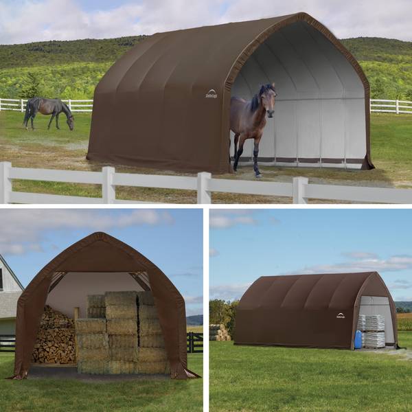 ShelterLogic 20' x 13' x 12' Brown Alpine Barn - 60404 | Blain's