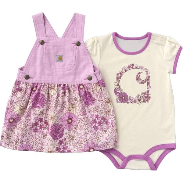 Photo of Infant Girl's 2-Piece Short Sleeve Bodysuit Printed Jumper Set