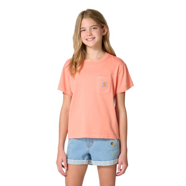 Photo of Girl's Short Sleeve Garment Dye Pocket T-Shirt