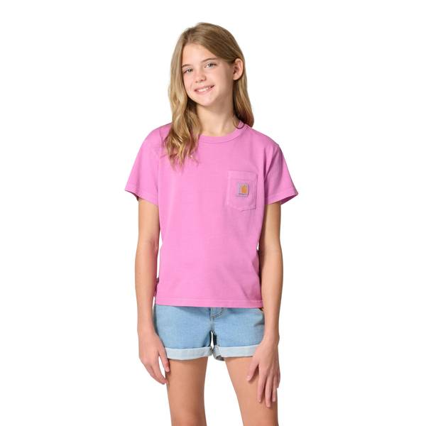 Photo of Girl's Short Sleeve Garment Dye Pocket T-Shirt