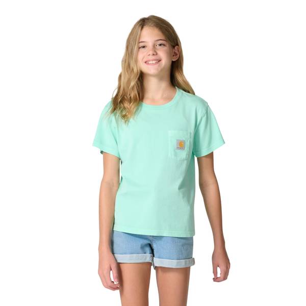 Photo of Girl's Short Sleeve Garment Dye Pocket T-Shirt