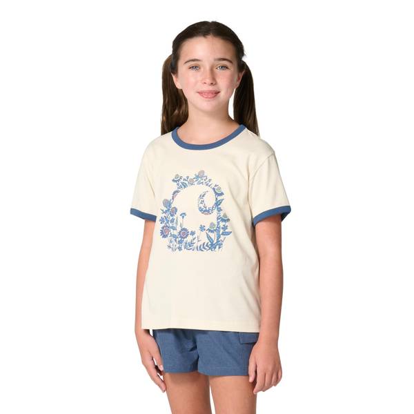 Photo of Girl's Short Sleeve Floral "C" Ringer T-Shirt