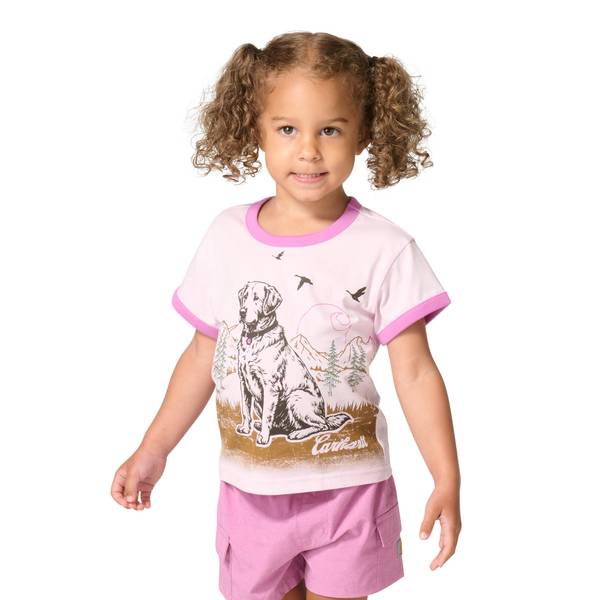 Photo of Girl's Short Sleeve Dog Ringer T-Shirt