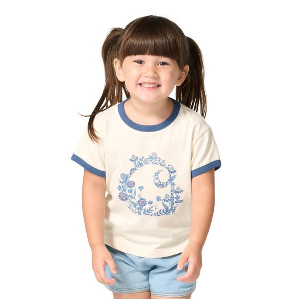 Photo of Girl's Short Sleeve Floral "C" Ringer T-Shirt
