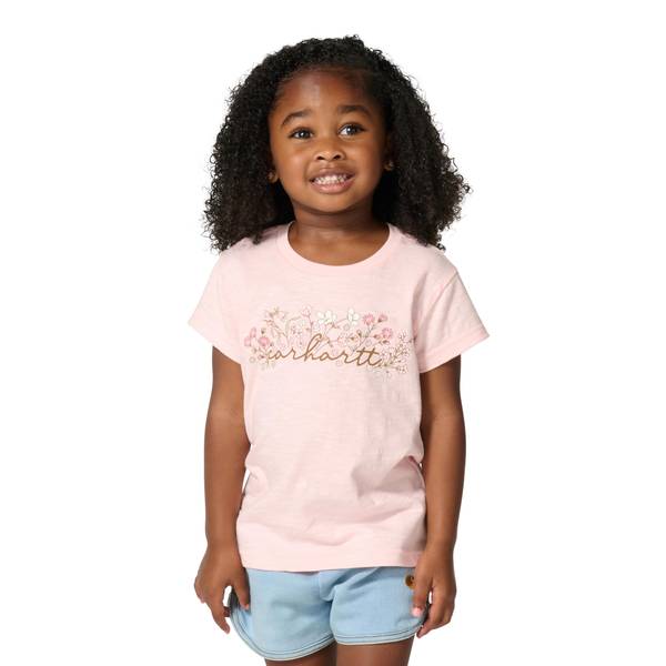 Photo of Girl's Short Sleeve Flower Script Tee