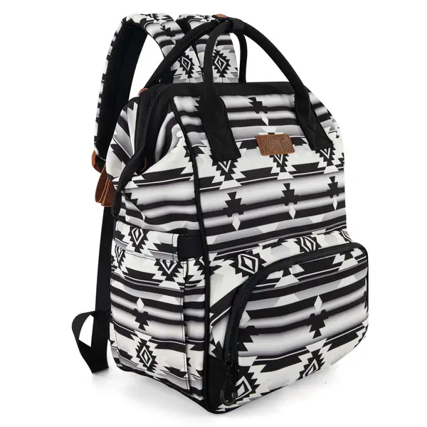 NEW LOLA\'S BAG women\'s small handmade aztec backpack in black/white Lola main image 3