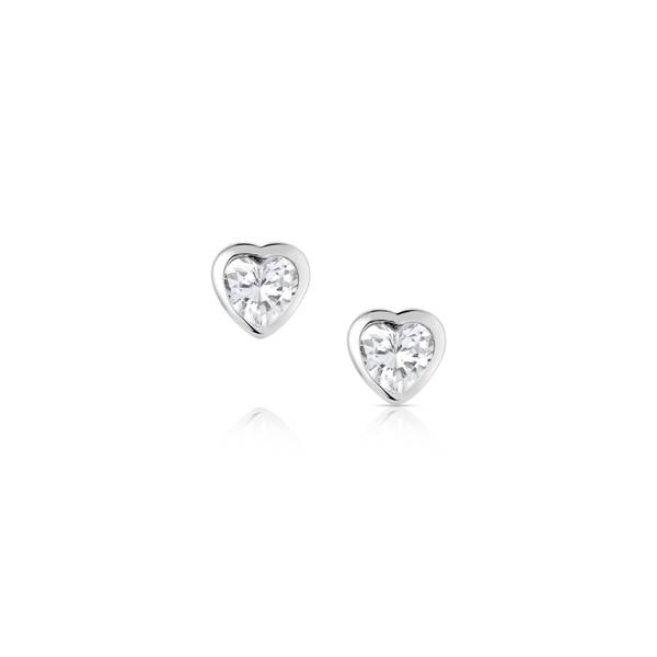 Photo of Tiny Heart Crystal Post Earrings