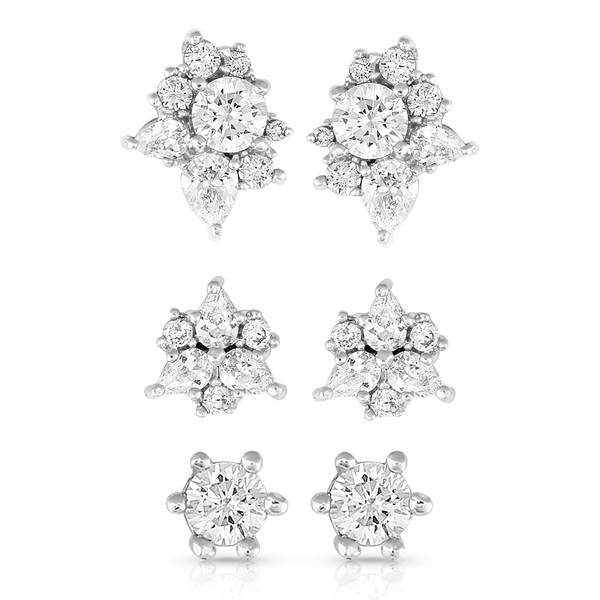 Photo of Triple Play Crystal Post Earrings