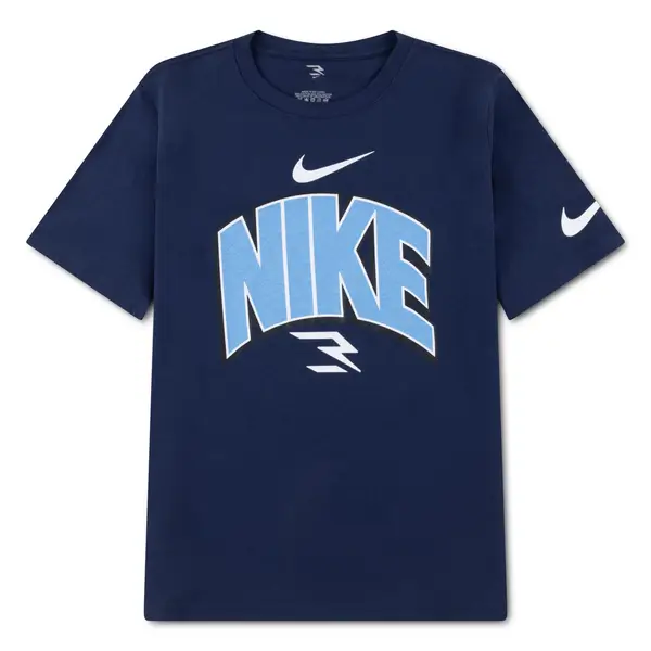 Nike Boy's Collegiate Wordmark Short Sleeve Tee, Midnight Navy, S