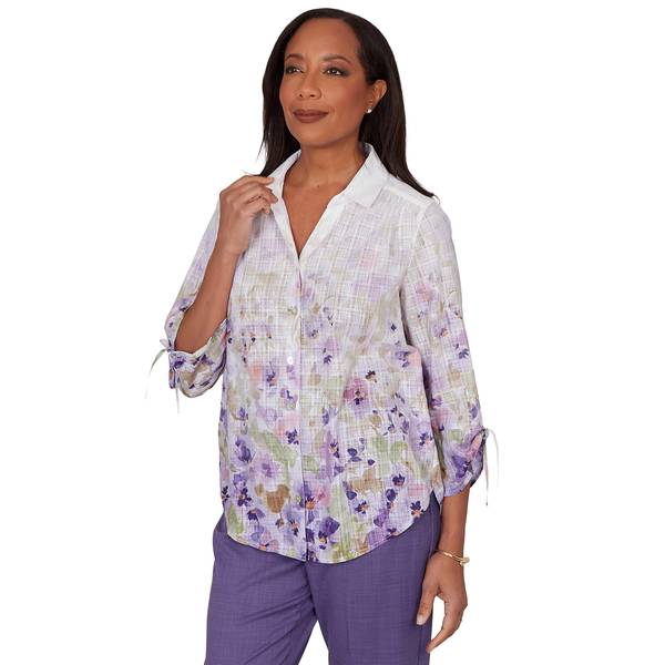 Photo of Women's Floral Border Print Woven Top