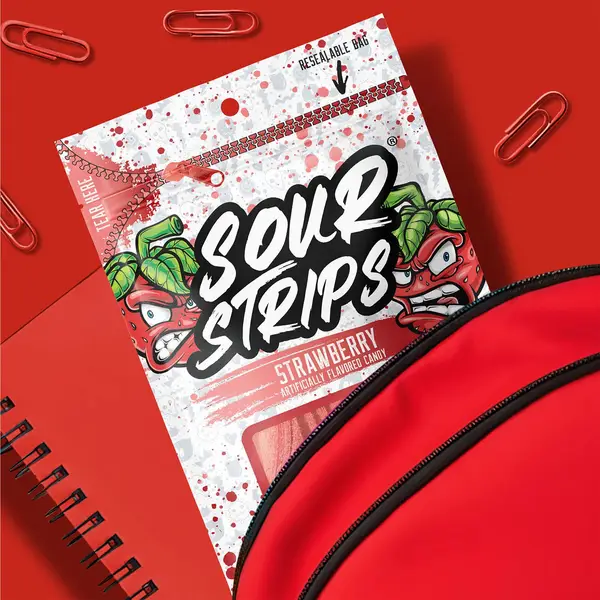 ストロベリー様確認用 Hershey's 3.4 oz Sour Strips Strawberry Flavored Chewy Candy Bag