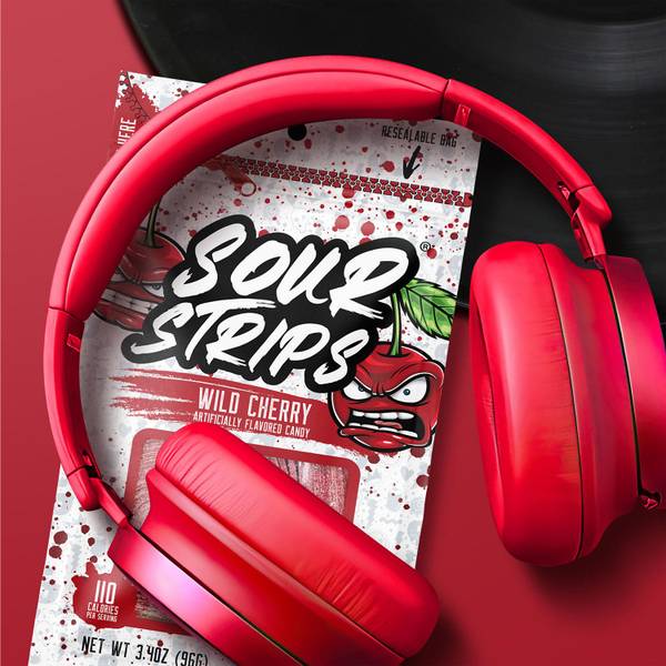 Hershey's 3.4 oz Sour Strips Wild Cherry Flavored Chewy Candy Bag