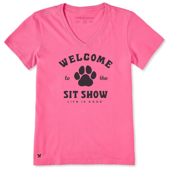Photo of Women's Sit Show Paw V-neck Short Sleeve Crusher-Lite Tee