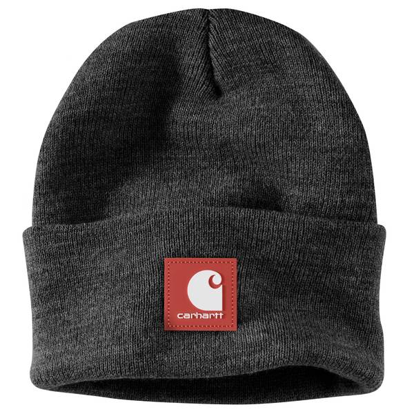 Carhartt Men's Knit Rubber Patch Beanie | Coal Heather