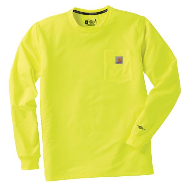 8YARDS 蛍光イエロー ラグランシャツ Carhartt Men's Force Relaxed Color Enhanced Long Sleeve T-Shirt