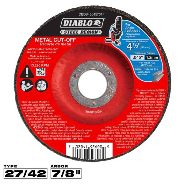 Photo of 4-1/2" Type 27 Steel Demon Metal Cut-Off Disc