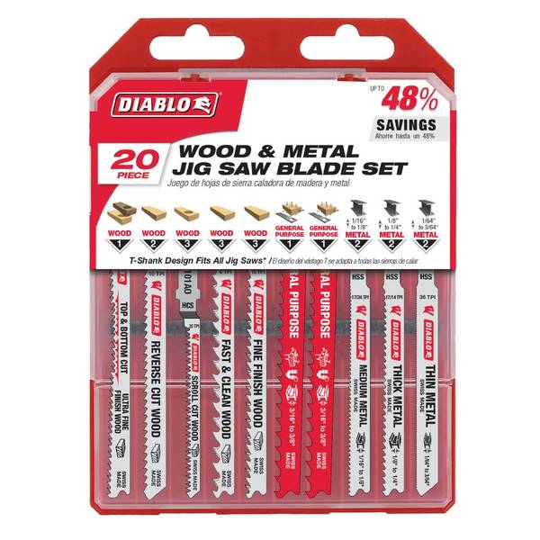 Photo of Jig Saw Blade Set for Wood, Metal and Plastics 20 Piece