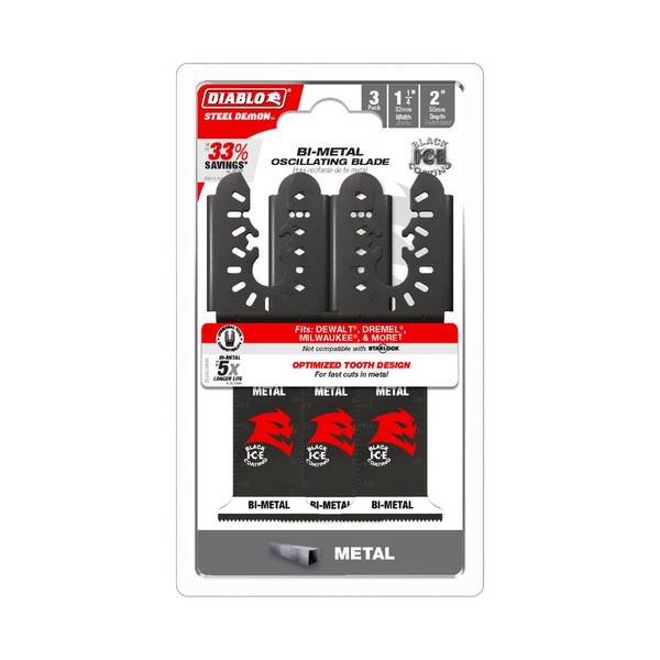 Photo of 1-1/4" Steel Demon Universal Fit Bi-Metal Oscillating Blades for Metal 3 Pack