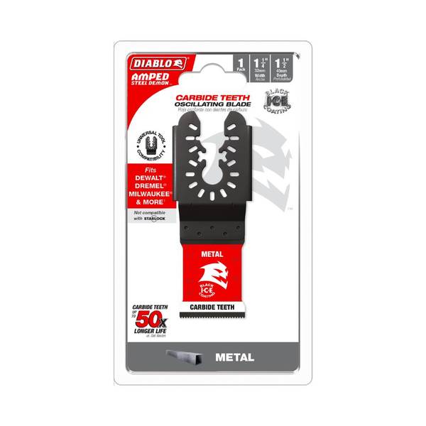 Photo of 1-1/4" AMPED Steel Demon Universal Fit Carbide Teeth Oscillating Blade for Metal