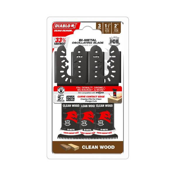 Photo of 1-1/4" Demo Demon Universal Fit Bi-Metal Oscillating Blades for Clean Wood (3-pk)