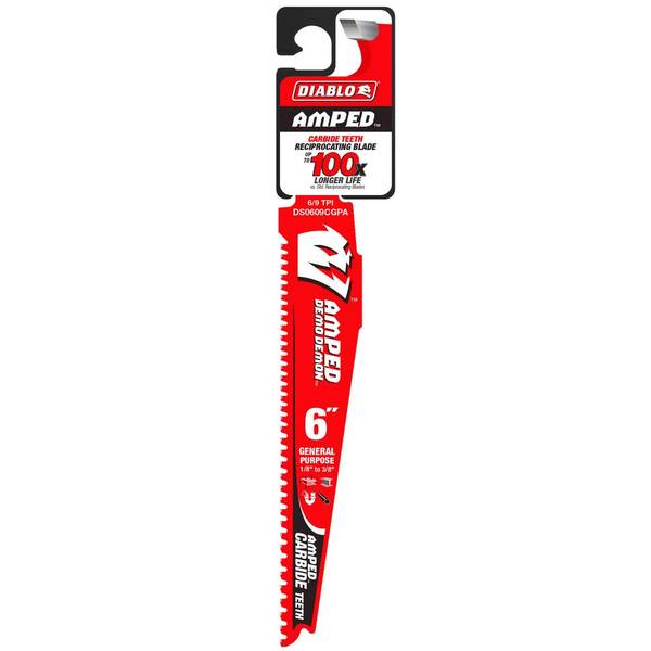 Photo of 6" 6/9TPI AMPED Demo Demon Carbide Teeth Reciprocating Saw Blade for General Purpose Cuts