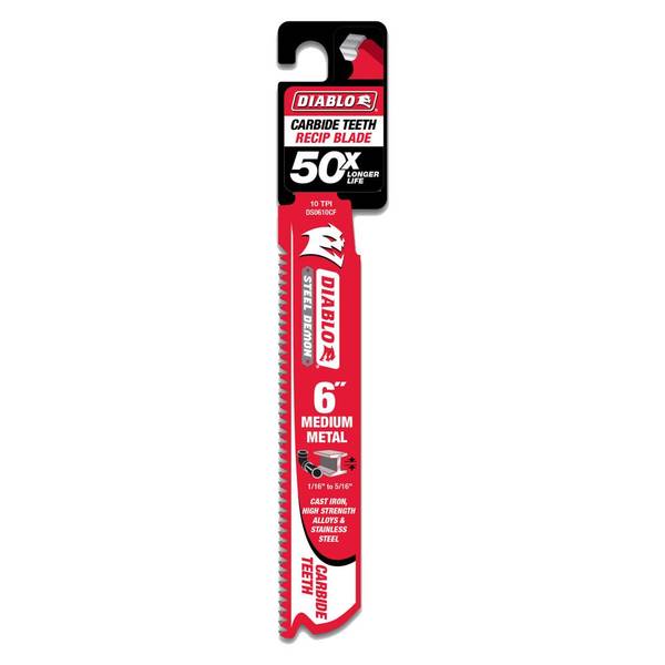 Photo of 6" 10TPI Steel Demon Carbide Teeth Reciprocating Saw Blade for Medium Metal