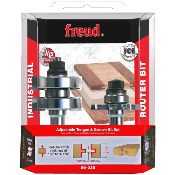 Photo of 1-3/4" Diameter Adjustable Tongue & Groove Bit Set