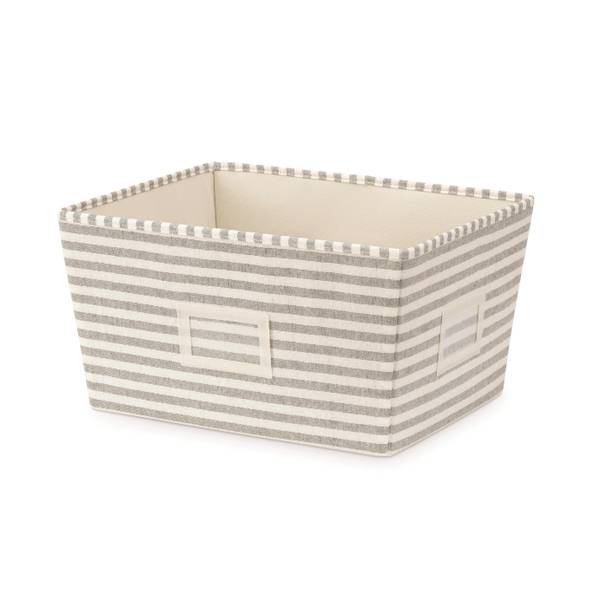 Photo of Medium Wide Stripe Fabric Storage Tote