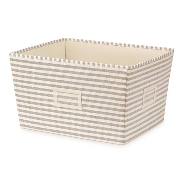 Photo of Large Wide Stripe Fabric Storage Tote