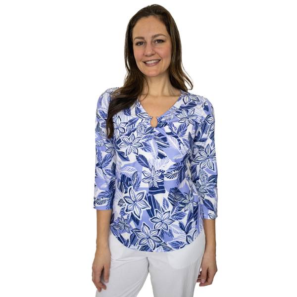 Photo of Women's 3/4 Sleeve V-Neck with Hardware Neckline