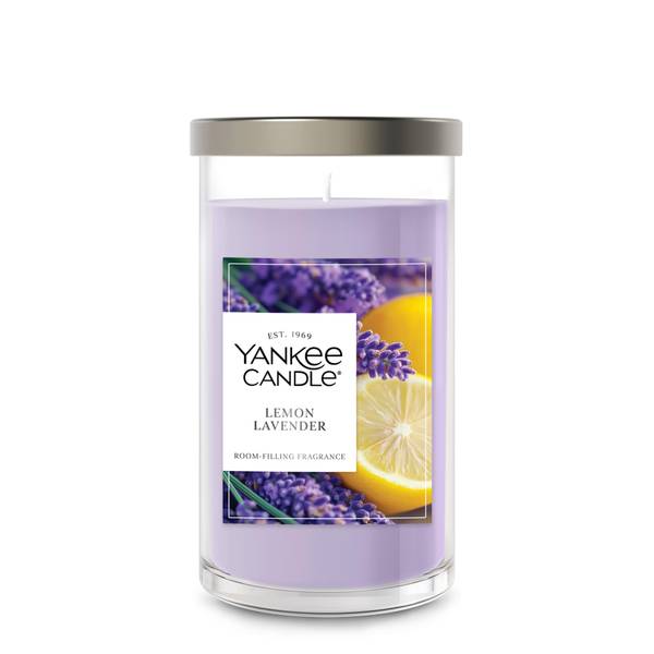 Photo of 14.25 oz Lemon and Lavendar Pillar Candle