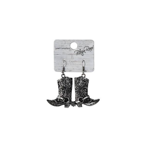 Photo of Earrings, Western Engraved Cowboy Boots