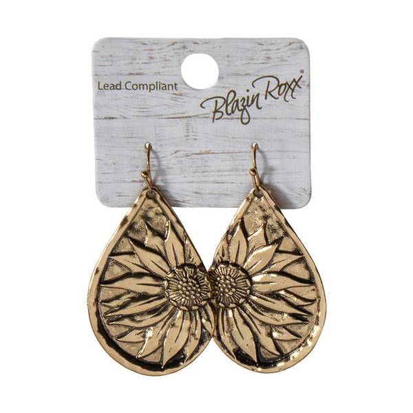 Photo of Women's Earrings, Tear Drop Sunflowers