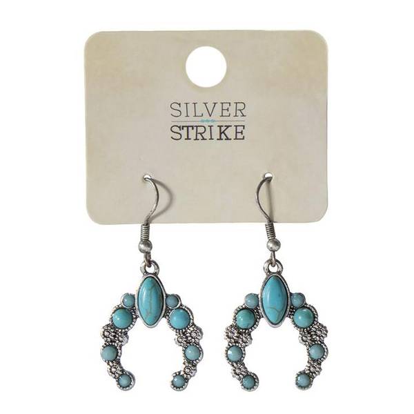 Photo of Women's Silver and Turquoise Squash Blossom Earrings