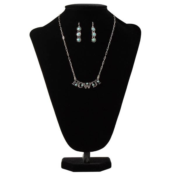 Photo of Women's Howdy Necklace with Turquoise Stone Earrings Set