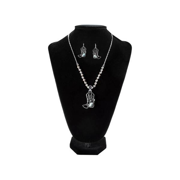 Photo of Women's Necklace and Earrings Set, Cowboy Boots