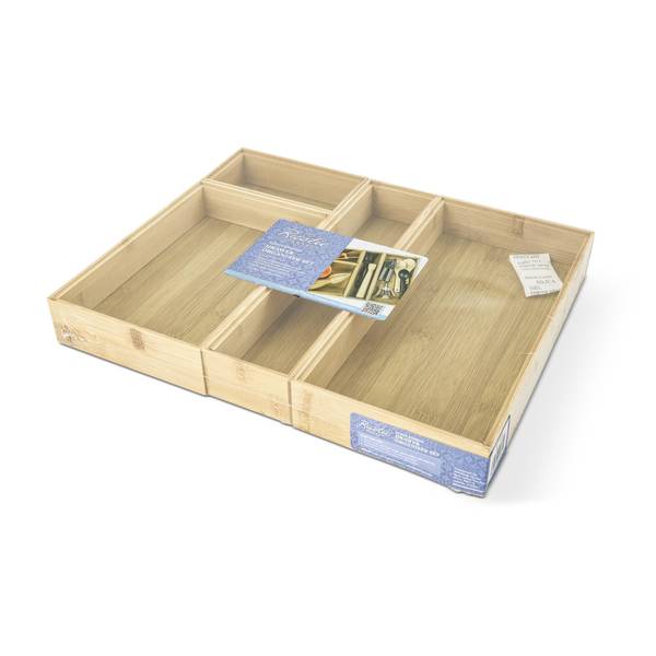 Rustic Pantry 4-Piece Bamboo Drawer Organizer Set