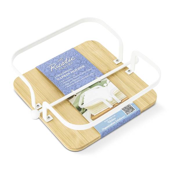 Photo of Bamboo Base Napkin Holder - White